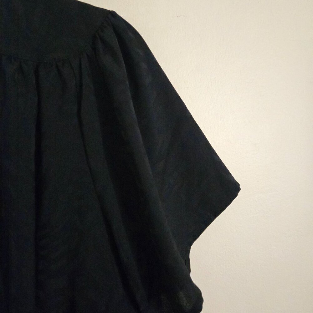 ModCloth NWT Black Wide Leg Zebra Tone On Tone Short Sleeve Jumpsuit Size 6 - Picture 6 of 8